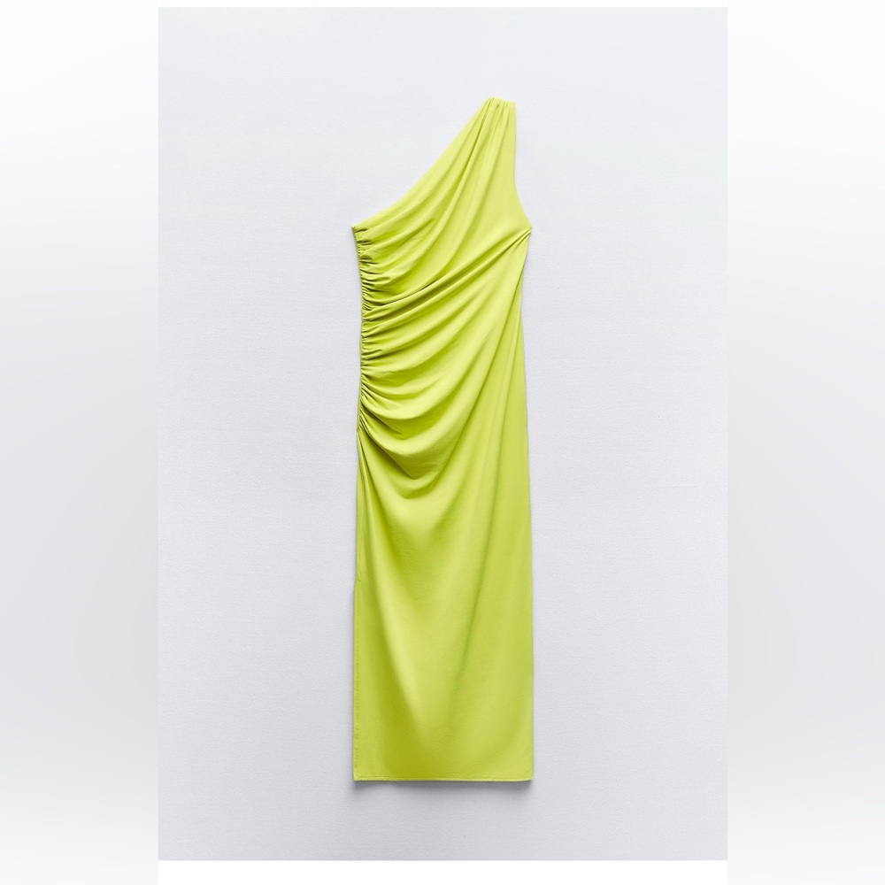 Lime Green One-Shoulder Dress